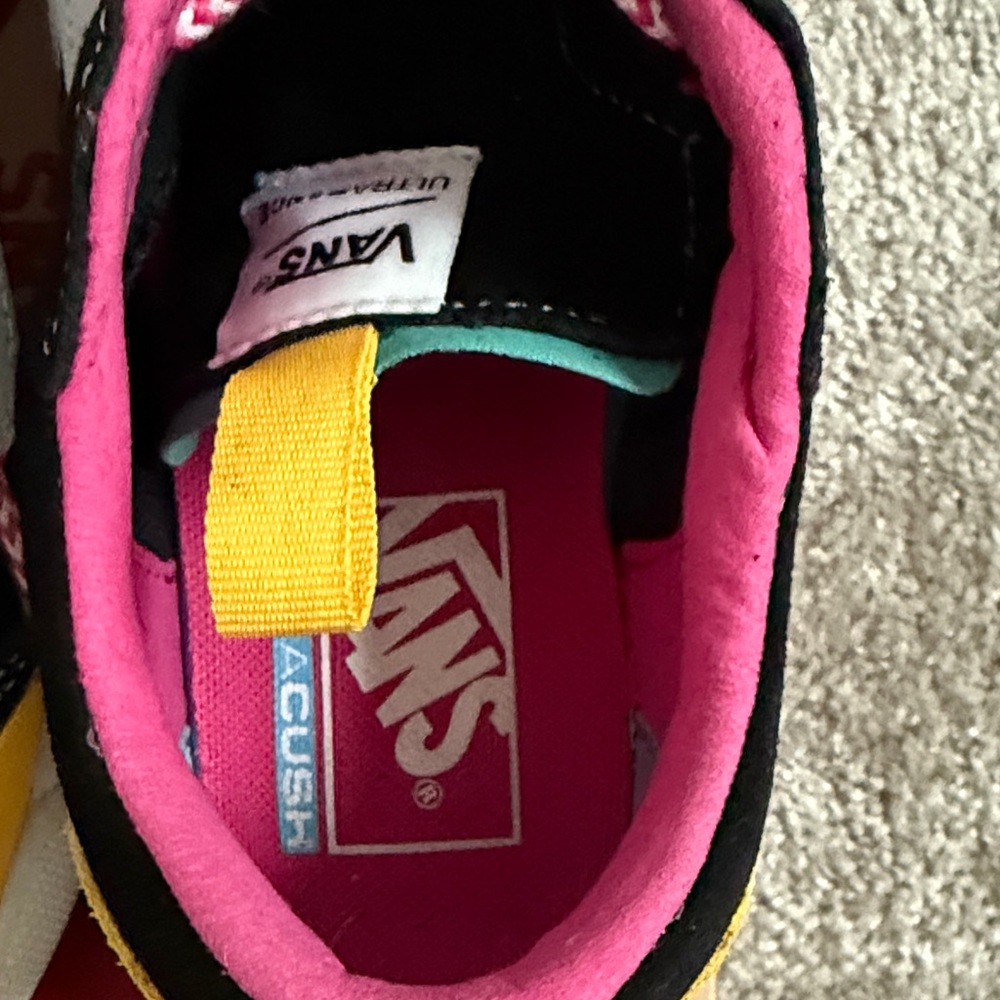 Vans Kids' Black, Yellow, and Pink Sneakers - Picture 3 of 7